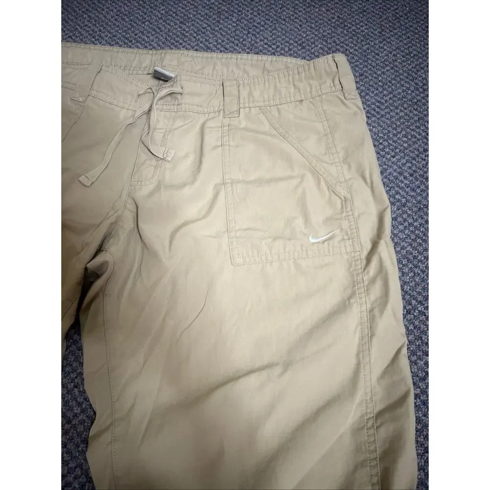 Nike Women's Bermuda Shorts Size XL (16-18) Tan Pockets Drawstring